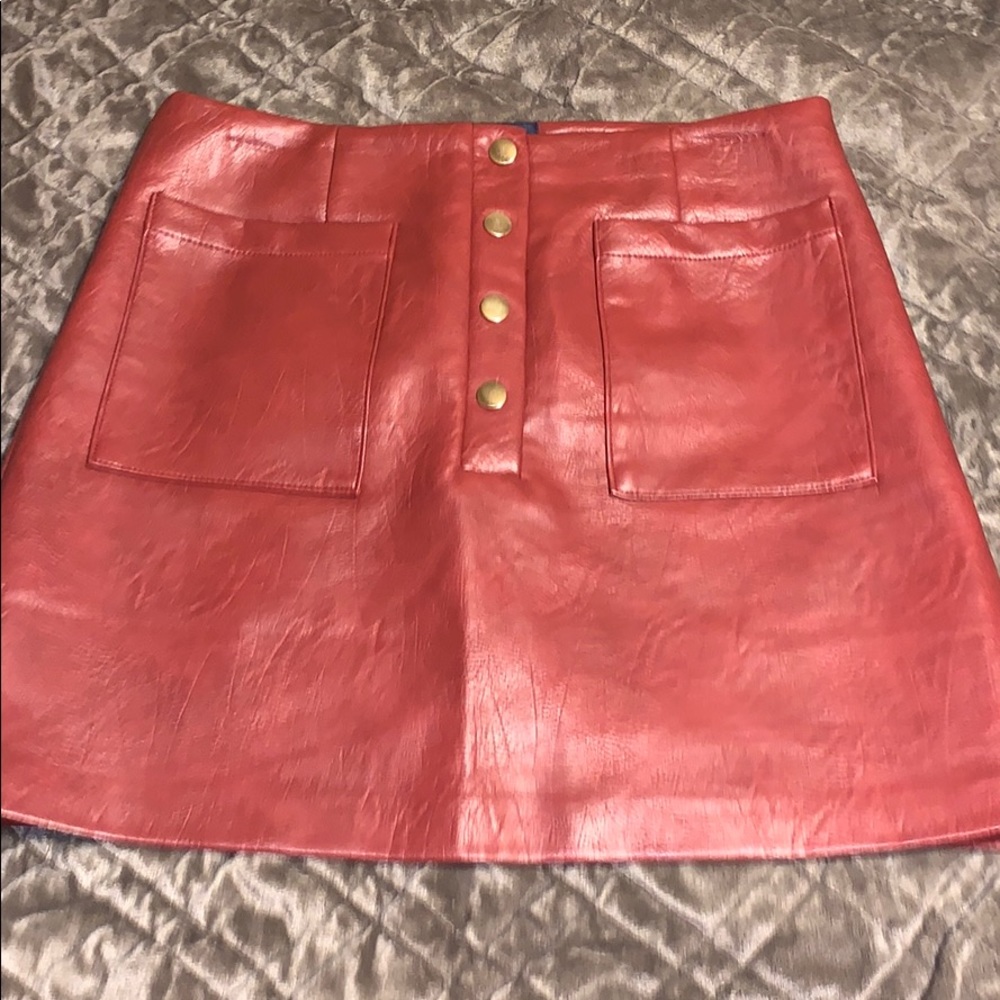 Forever21 Brown/Red Leather Skirt